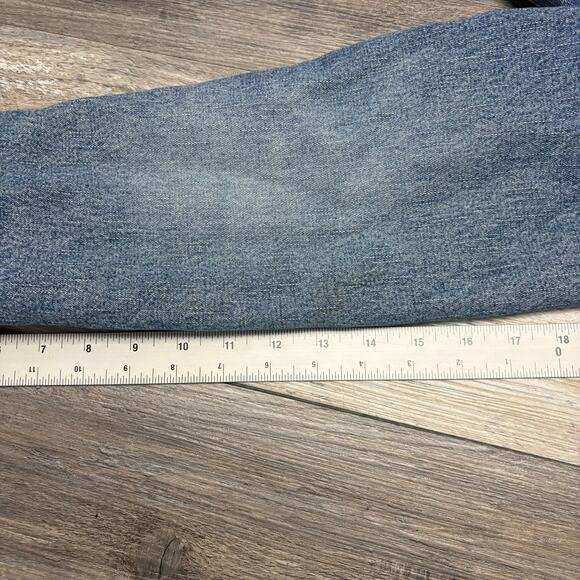 Vintage Y2K Aeropostale Womens‎ M Sherpa Collar Denim Blue Jean Trucker Jacket - Picture 4 of 8